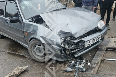 Goranboyda avtomobillər toqquşdu, 3 nəfər yaralandı