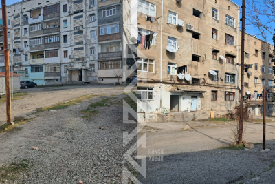 Gəncədə şəhid ailəsinin yaşadığı binanın ərazisi baxımsız vəziyyətdədir
