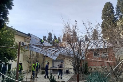 Gəncədə təbii fəlakətin fəsadları aradan qaldırılır