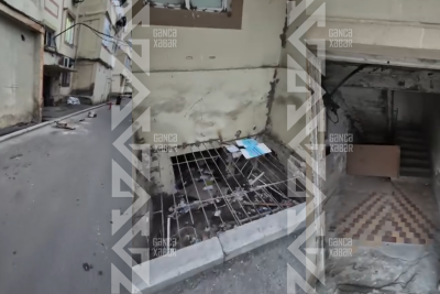 Gəncədə bu bina çirkab içində batır