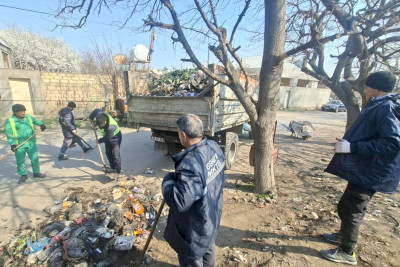 Sadıllı qəsəbəsində genişmiqyaslı təmizlik işləri baş tutub