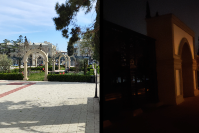 Gəncədə Nizami kinoteatrının qarşısı zülmət qaranlıq olur