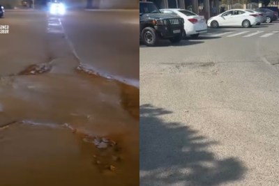 Gəncədə məktəblərin yaxınlığındakı çuxurlar sürücüləri BEZDİRİB