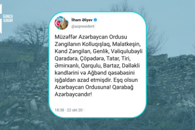 22 oktyabr 2020-ci il: Vətən müharibəsinin 26-cı günü